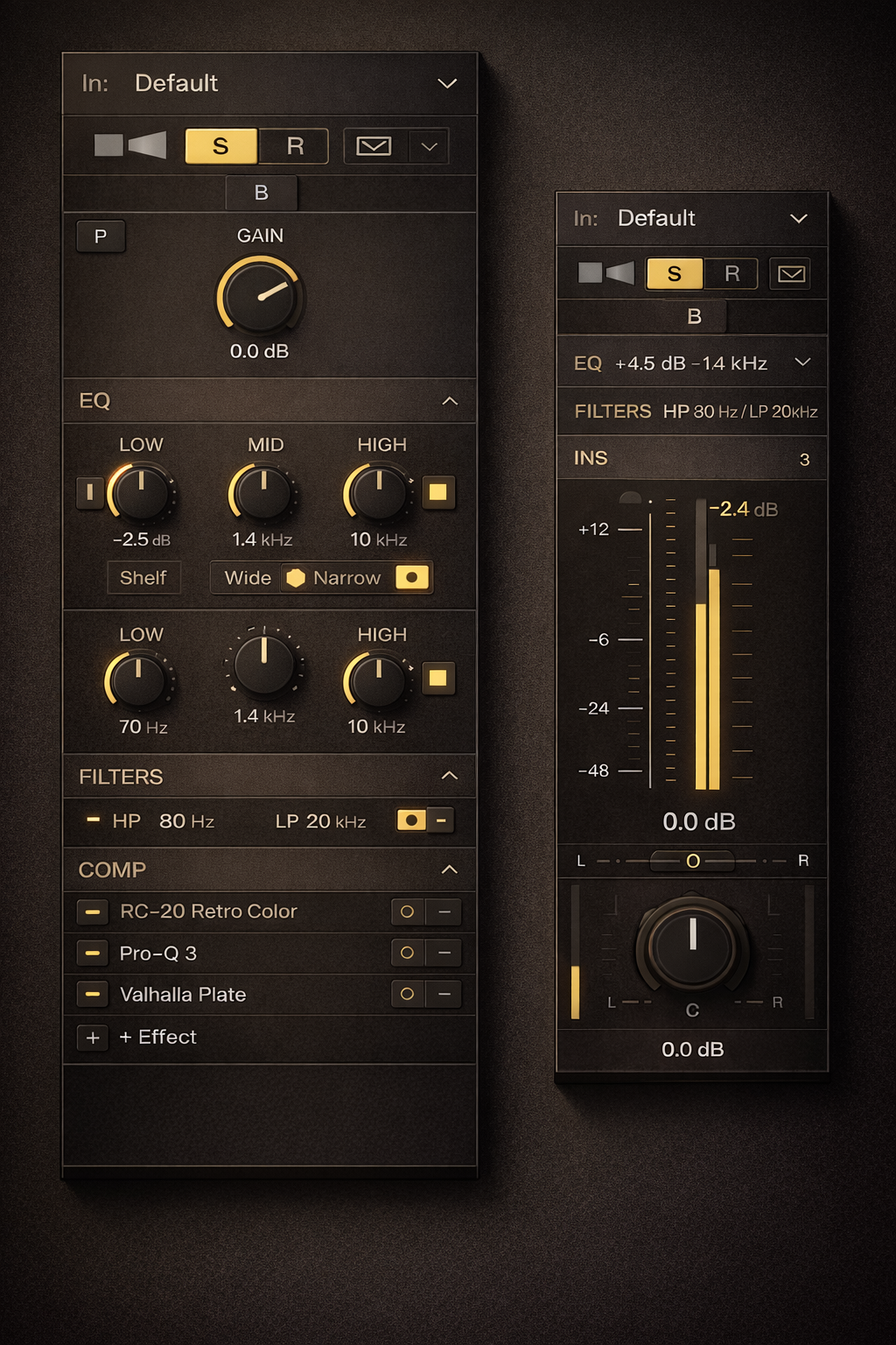 TayPE mixer - expanded EQ and filter view